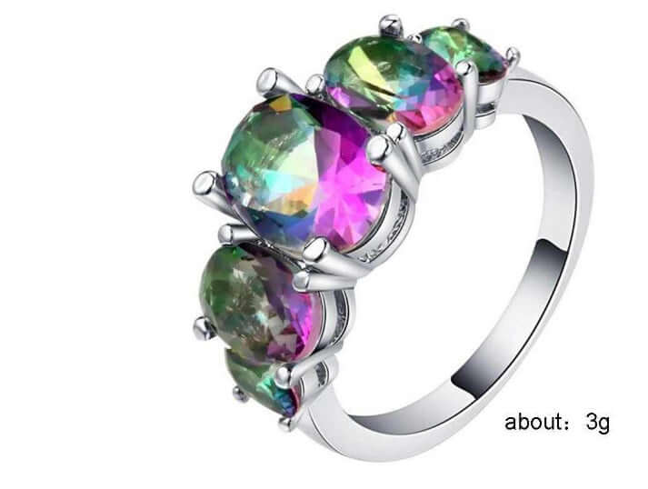 Best Seller In Europe And America Color Zircon Ring